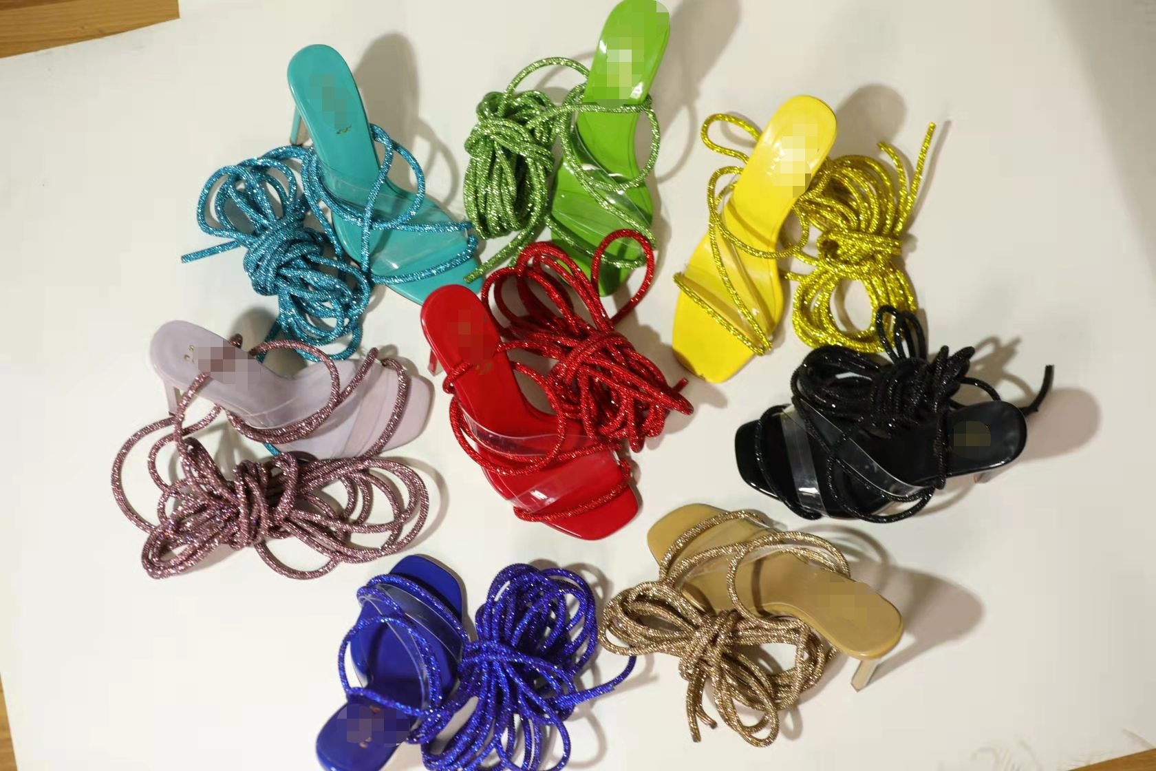 Summer sexy bling bling sandals 2021 designer lace