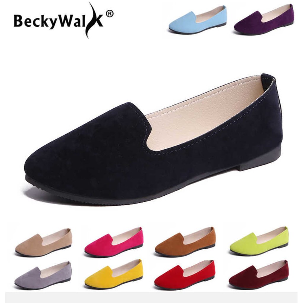 Women's Flat Shoes Suede Ballet Shoes 02