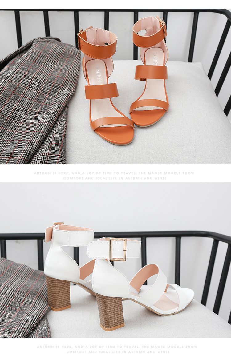 Roman style one-line buckle sandals new open toe h