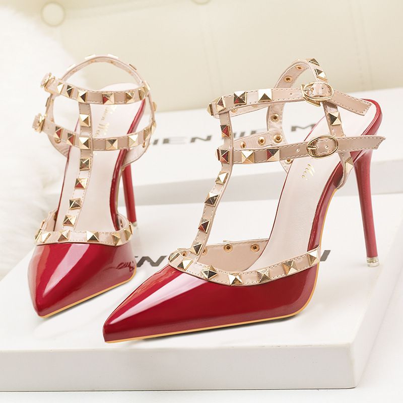 sexy nightclub high heel shiny pu patent leather m