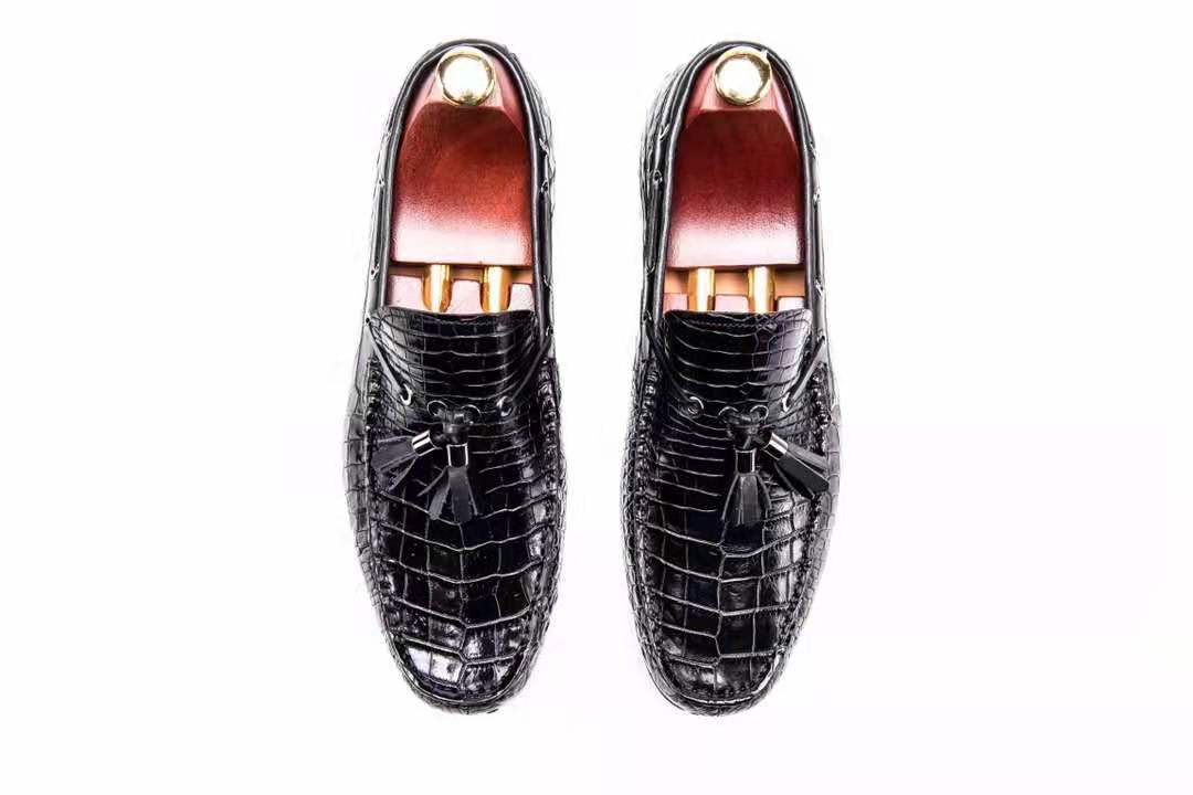 Latest Crocodile Skin Penny Loafers Casual Slip On Dress Shoes Men Genuine Leather Men's Dress Shoes