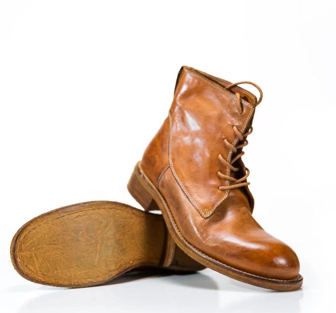 Ready to ship leather outsole women boots leather shoes retail
