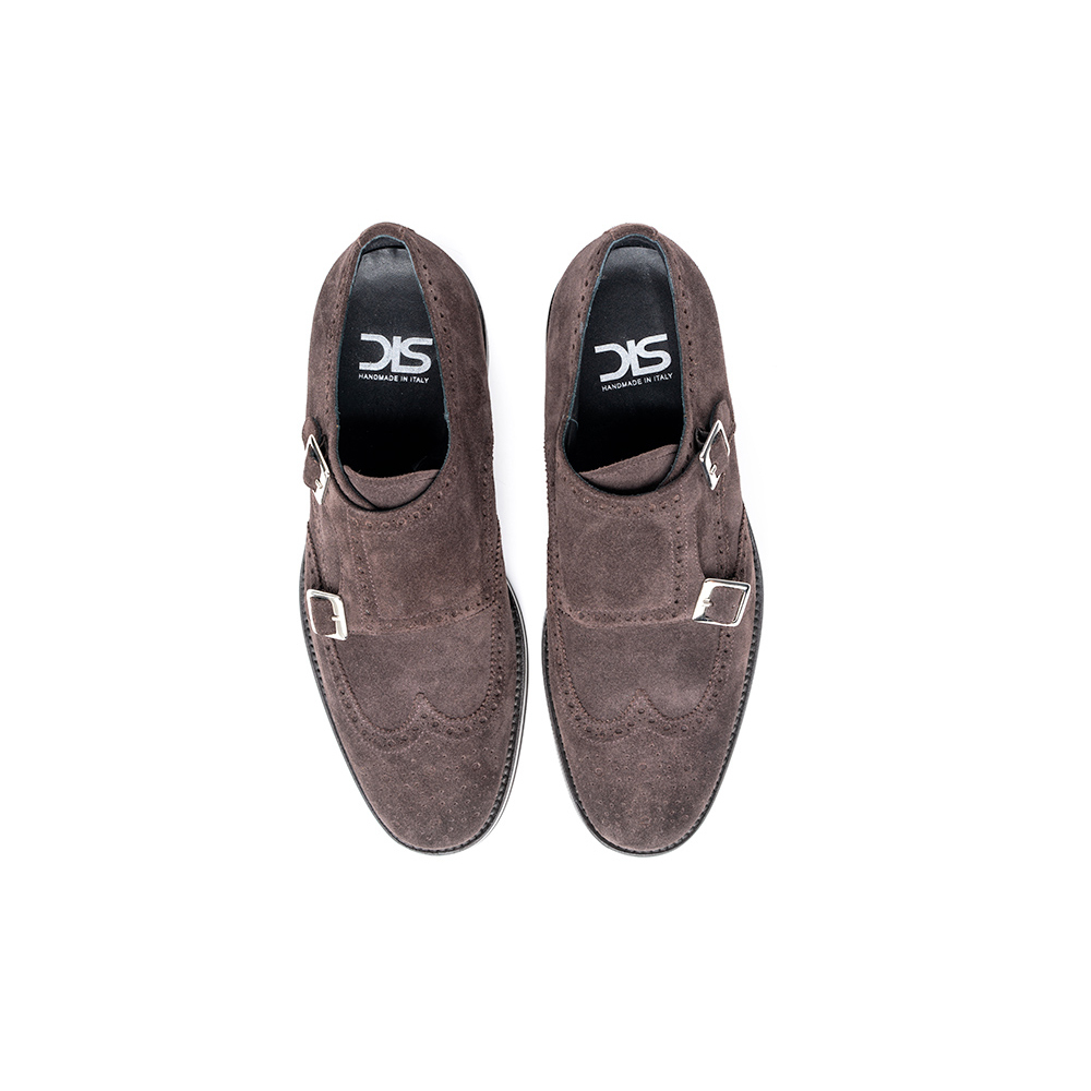 Premium Quality Handmade Italian Men Double Buckle Shoes Genuine Leather For Business