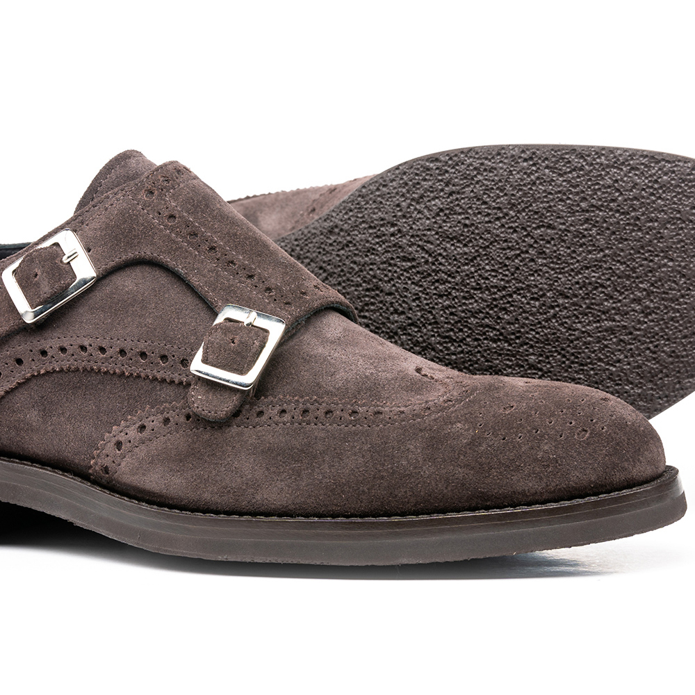 Premium Quality Handmade Italian Men Double Buckle Shoes Genuine Leather For Business