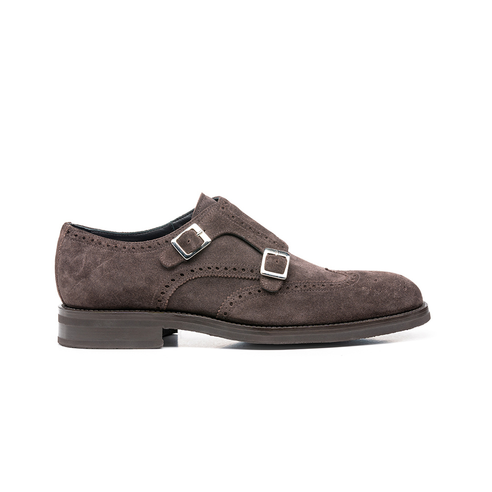 Premium Quality Handmade Italian Men Double Buckle Shoes Genuine Leather For Business