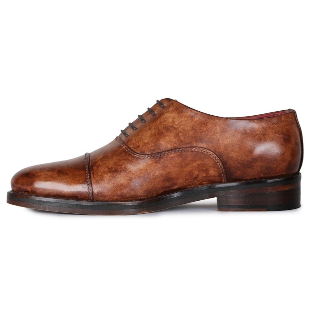 hand-painted Full Grain Genuine Leather flat bottom High-end custom men's invisible inner elevator s