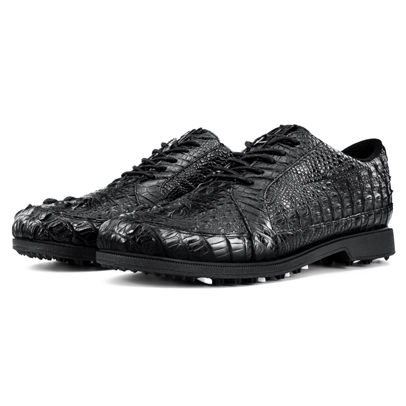 High Quality Men Professional Full Waterproof Golf Shoes Alligator Crocodile Genuine Leather Golf Sh