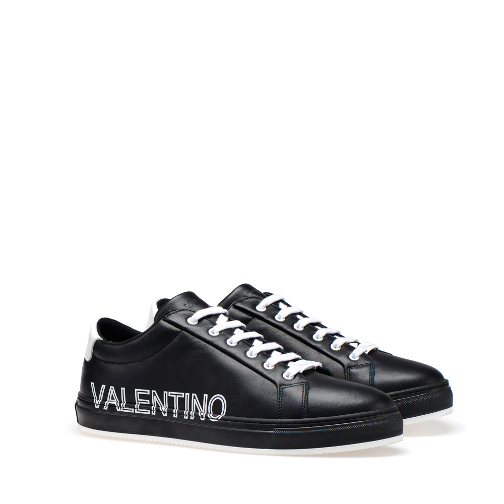 Original Valentino Shoes Smooth Black Leather Luxu
