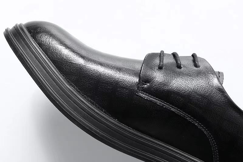 Black all-match lace-up men's leather shoes busine