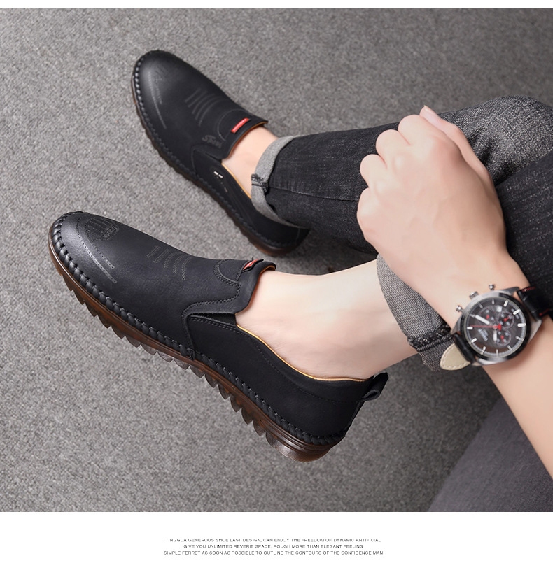 2022 New fashion branded shoes men Genuine Leather