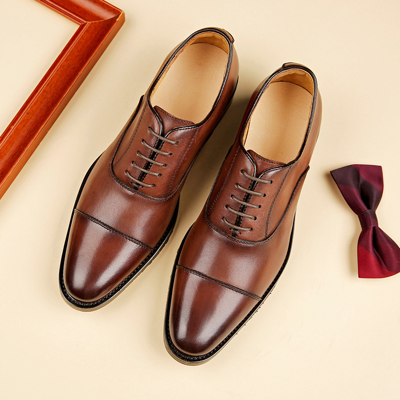 Dropshipping big size genuine leather dress shoes 