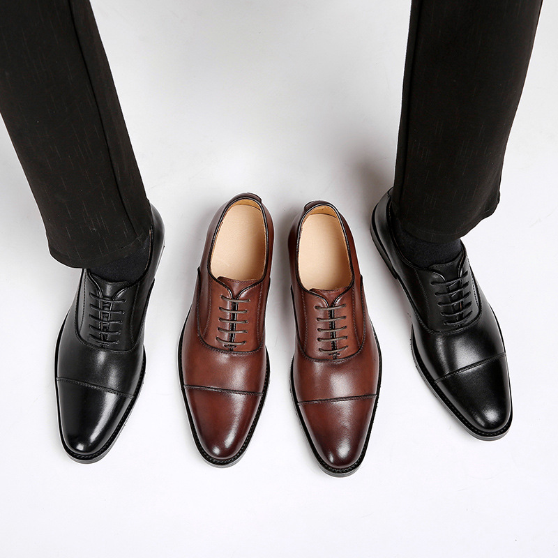 Dropshipping big size genuine leather dress shoes 