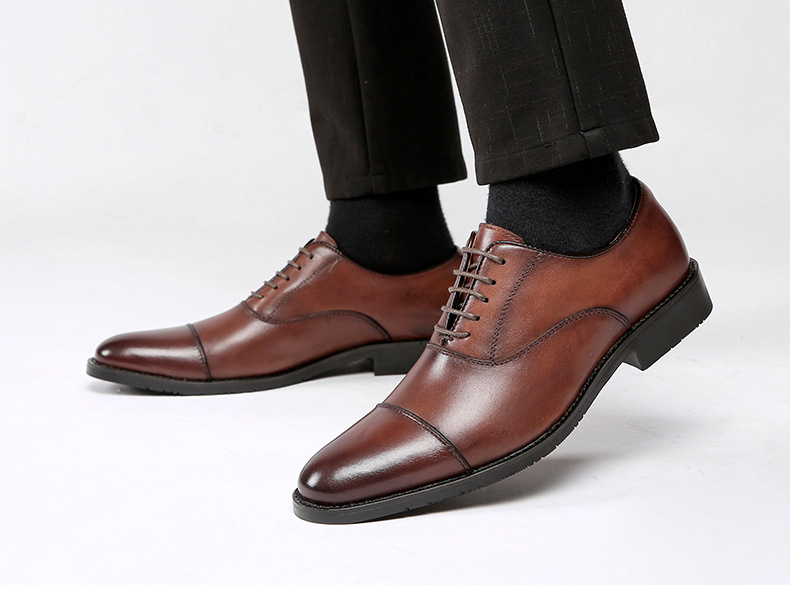 Dropshipping big size genuine leather dress shoes 