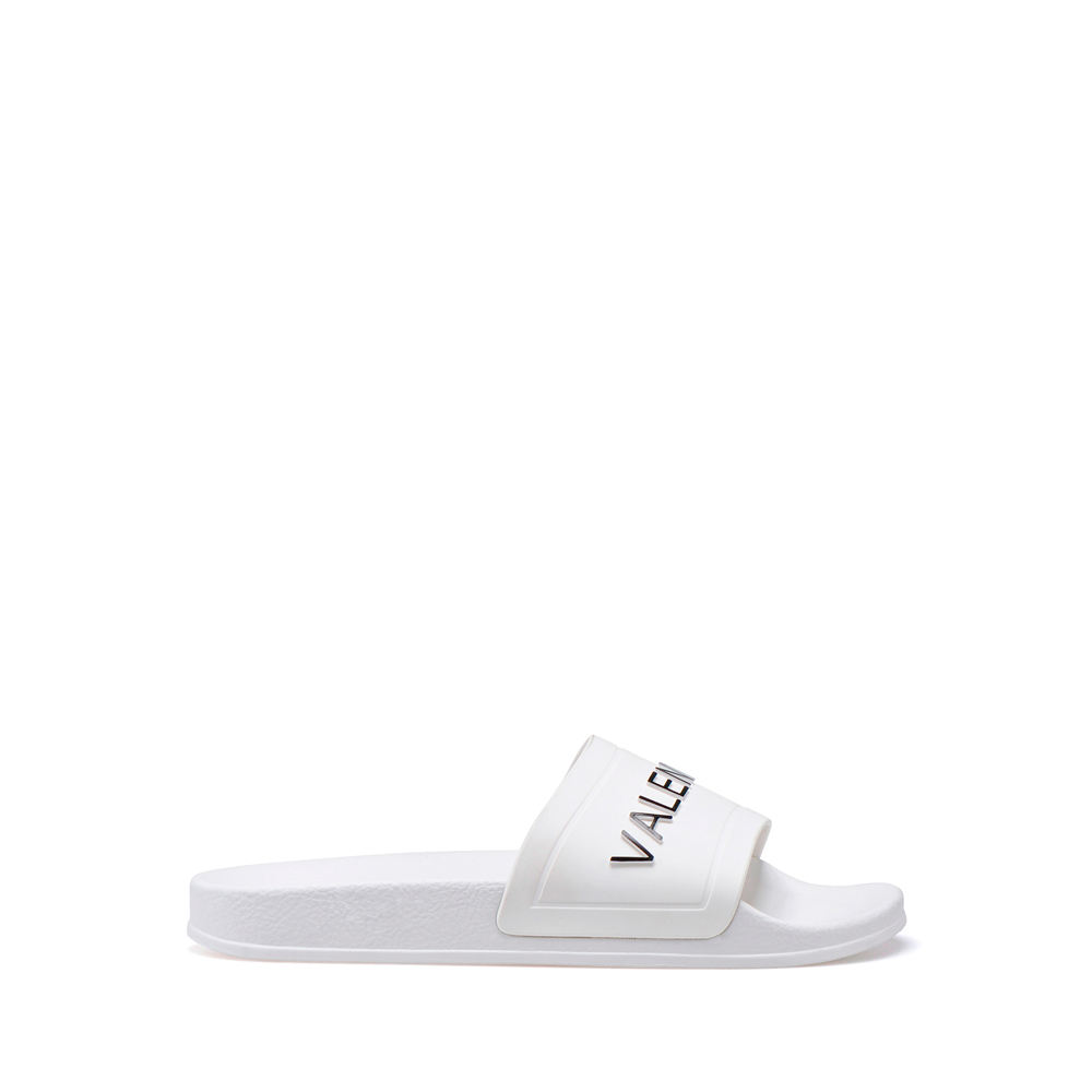 Original Valentino Shoes White Rubber Black Logo V