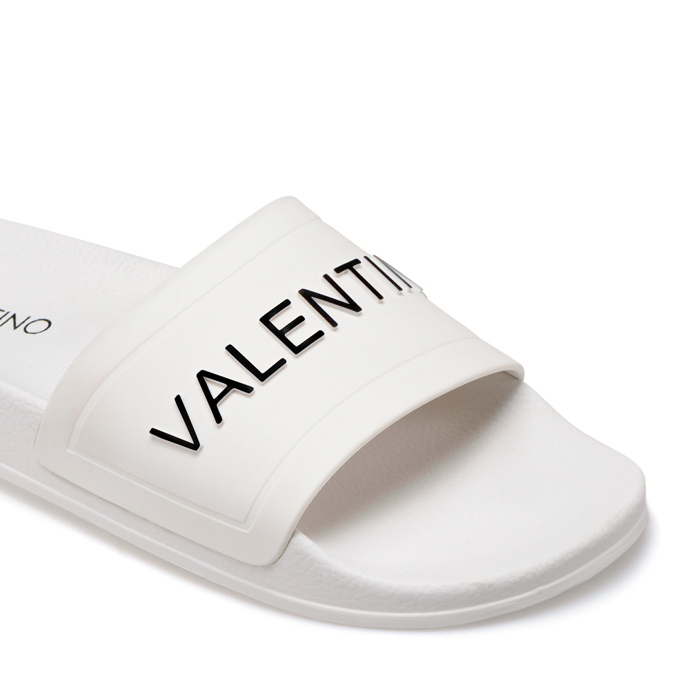 Original Valentino Shoes White Rubber Black Logo V