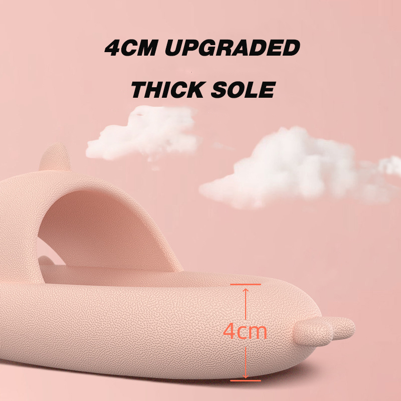 4CM Soft Man Women Shark Slippers Summer Beach Sli