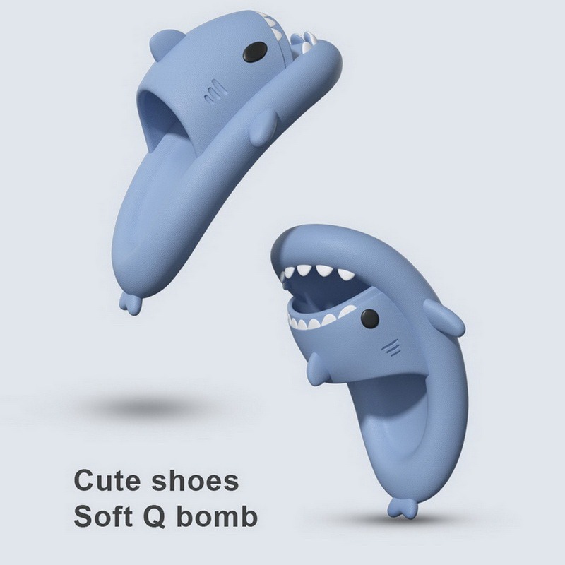 4CM Soft Man Women Shark Slippers Summer Beach Sli