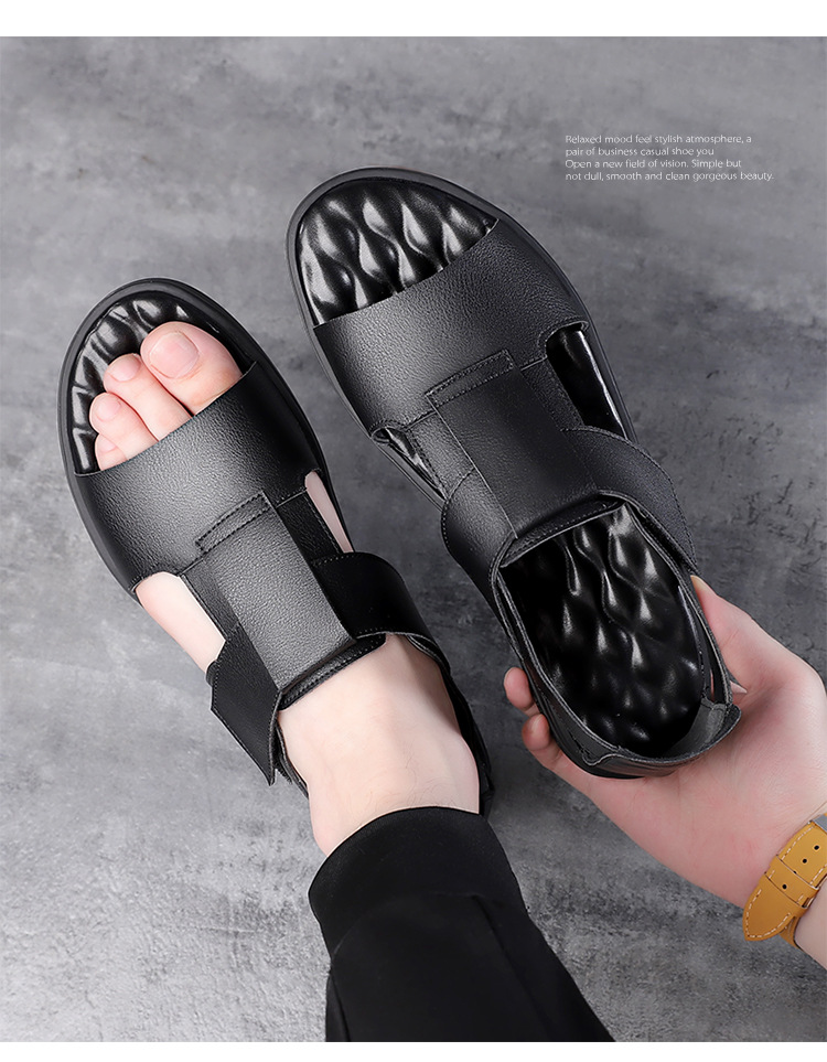New Fashion Arabic Men's Genuine Leather Round Toe