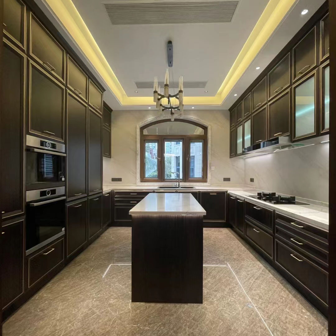 Luxury furniture smart kitchen cabinets marble countertops cupboards islands cabinetry modular home 