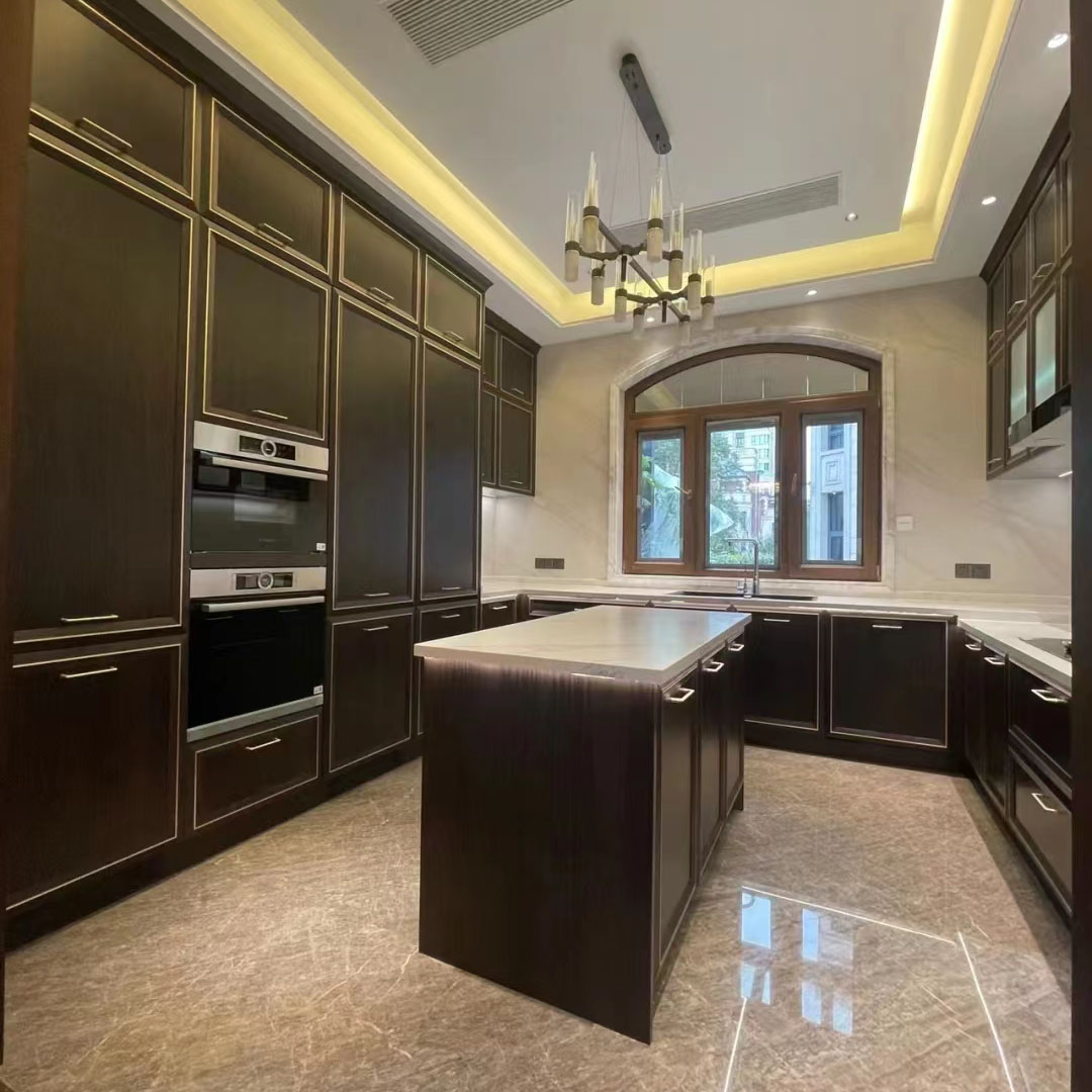Luxury furniture smart kitchen cabinets marble countertops cupboards islands cabinetry modular home 