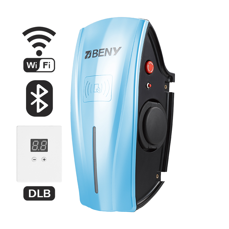 Smart AC Home or Commercial 3 Phase 400V 22kW 32A Type 2 Socket EV Charger Box with DLB Function