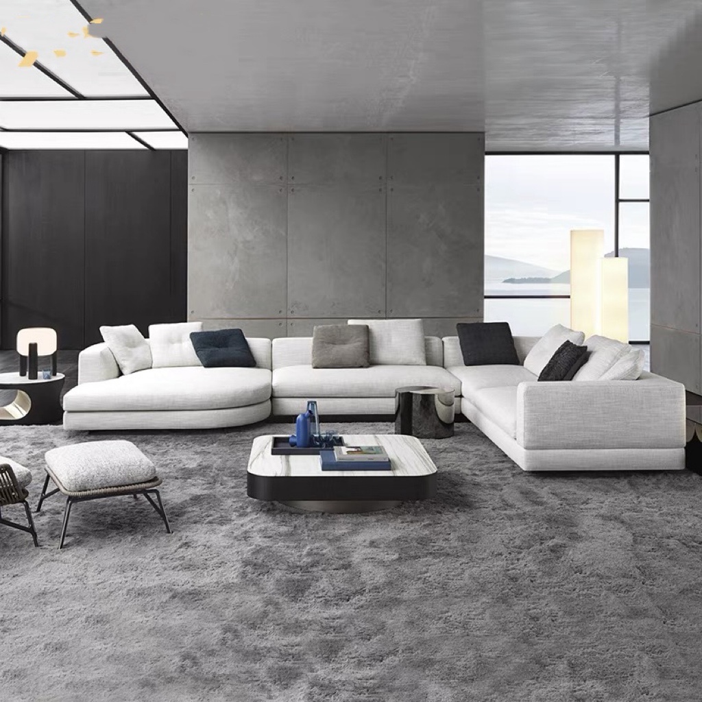 Modern design luxury living room L shaped sofa Italian design modern sofa set furniture