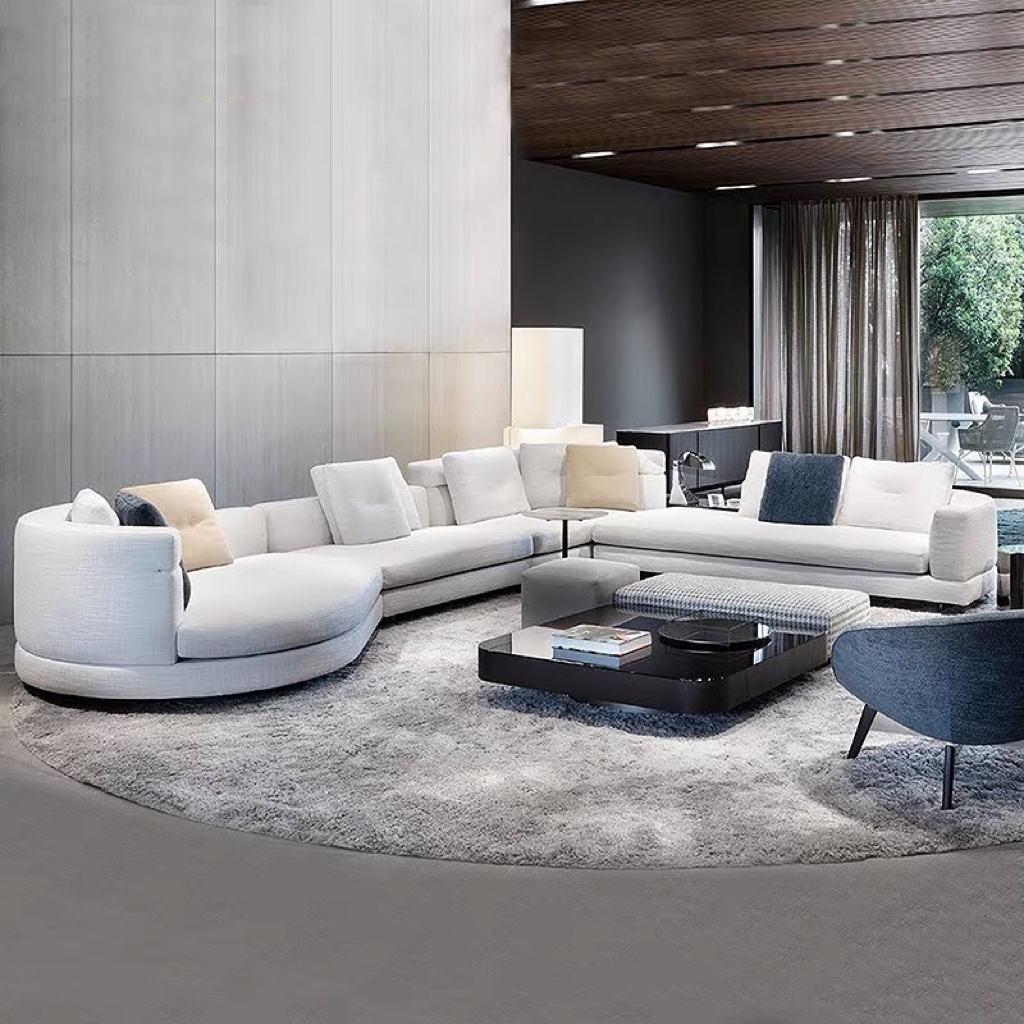 Modern design luxury living room L shaped sofa Italian design modern sofa set furniture