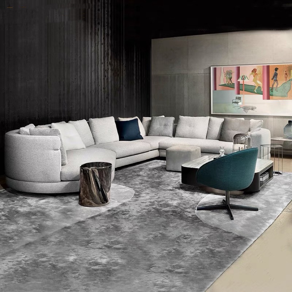 Modern design luxury living room L shaped sofa Italian design modern sofa set furniture