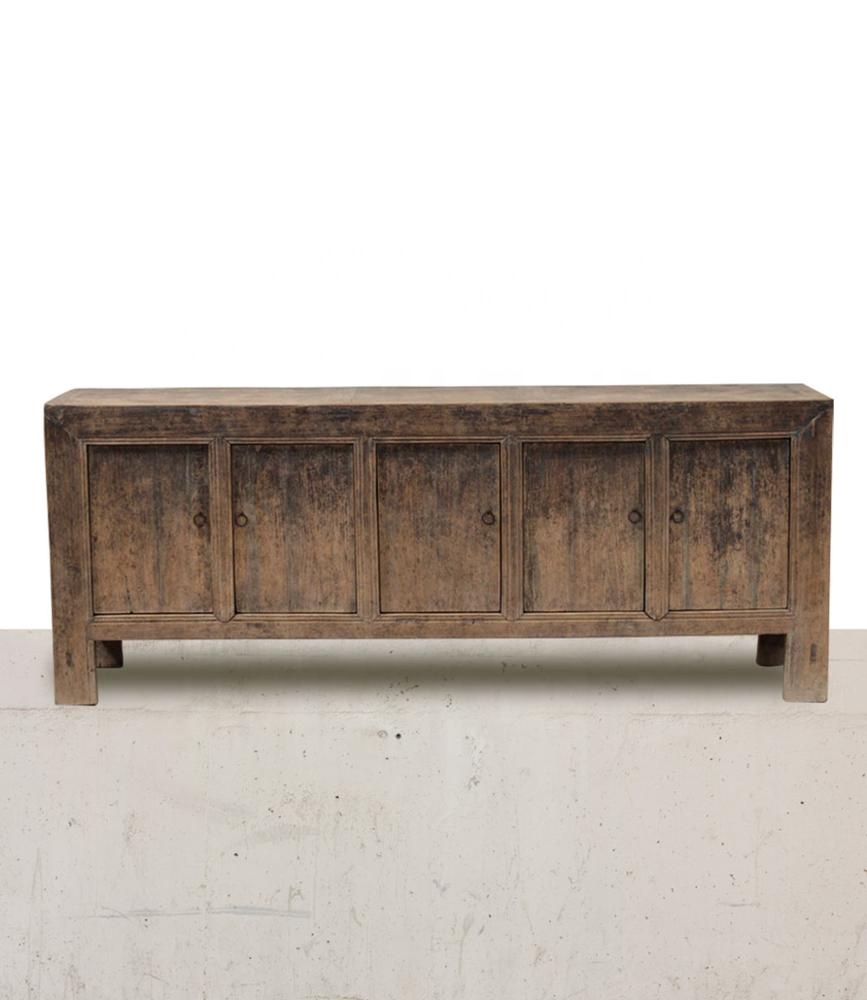 Asian Shanxi antique distressed black old sideboard buffet home furniture