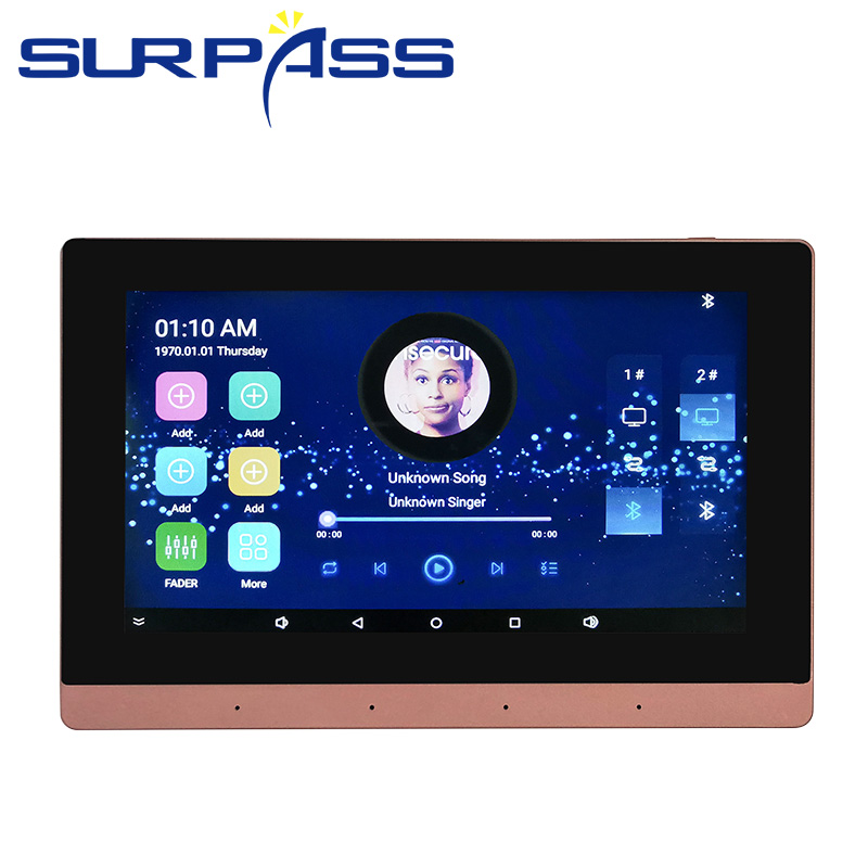 Smart Home 7 Inch Touch Screen Background Music System 8*25W In Wall Amplifier With USB/SD card/Fm/R