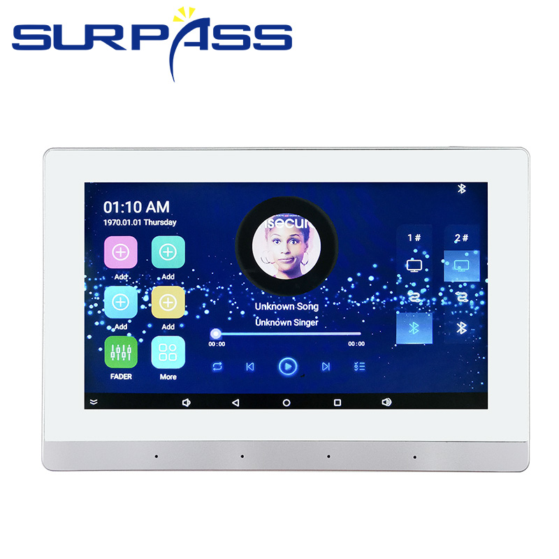 Smart Home 7 Inch Touch Screen Background Music System 8*25W In Wall Amplifier With USB/SD card/Fm/R