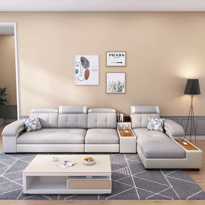 Modern leather sectional sofa,living room furniture sofa set modern design couch luxury u shape sofa