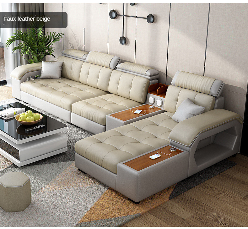 Modern leather sectional sofa,living room furniture sofa set modern design couch luxury u shape sofa