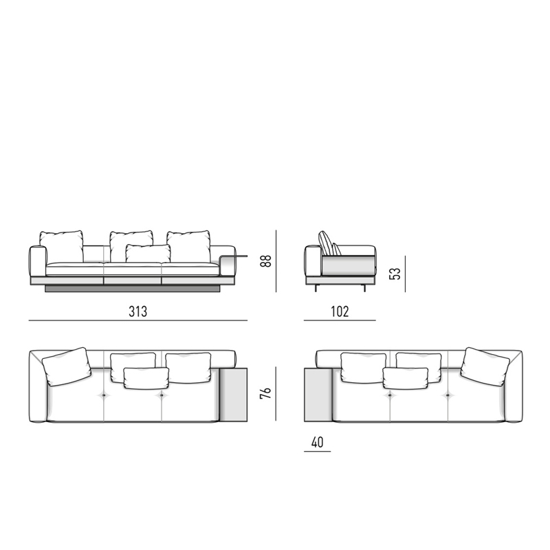 Italian luxury new design leather sofa living room furniture