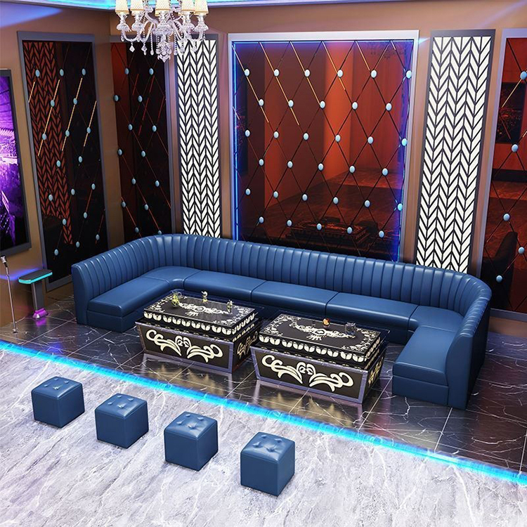 Customized Bar Or Club Lounge For Nightclub Engineering Solid Wood Disco Sofa Furniture BT727