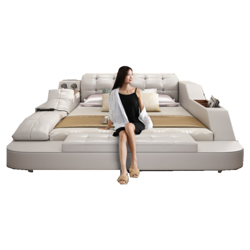 Factory Modern Fabric Soft Tatami Bed Luxury Multi-function Bed Smart Home Bed