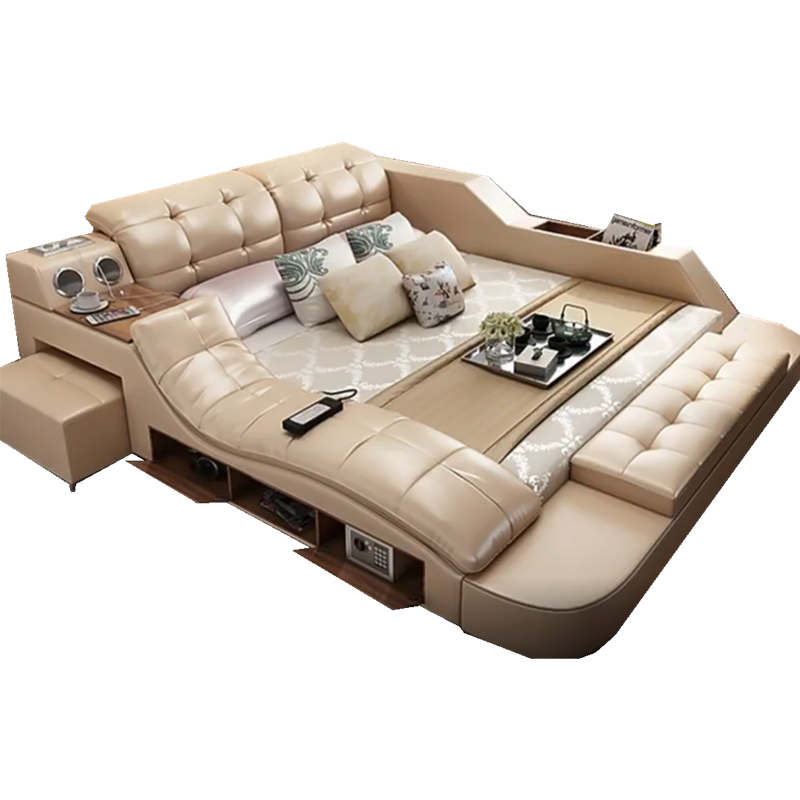 Factory Modern Fabric Soft Tatami Bed Luxury Multi-function Bed Smart Home Bed