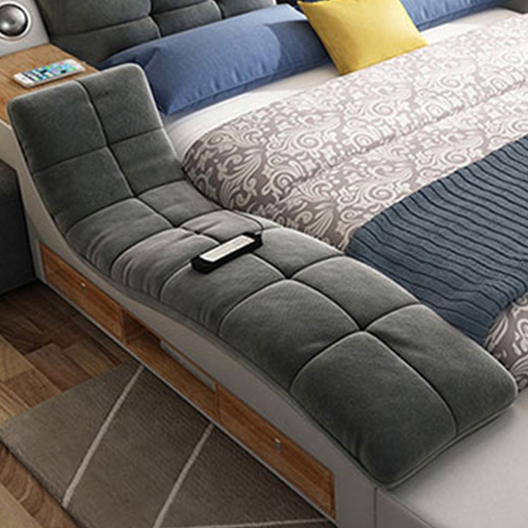 Wholesale hot sale multi-function smart furniture home fabric bed massage tatami platform double bed