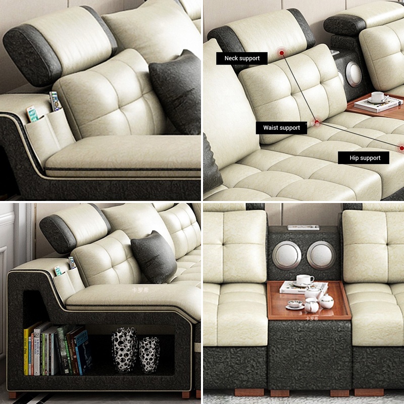 Home new hot sale fashion design stain resistance sectional corner 7 seater fabric living furniture 