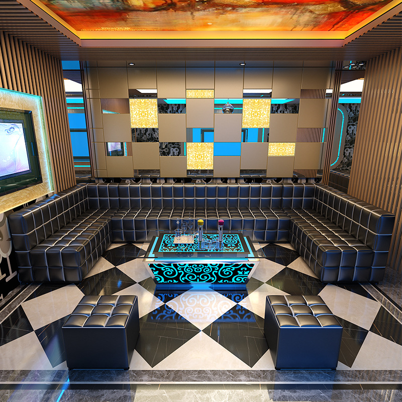 Customized Bar Or Club Lounge Sofa For Nightclub Sofa Engineering Solid Wood Disco Sofa Furniture