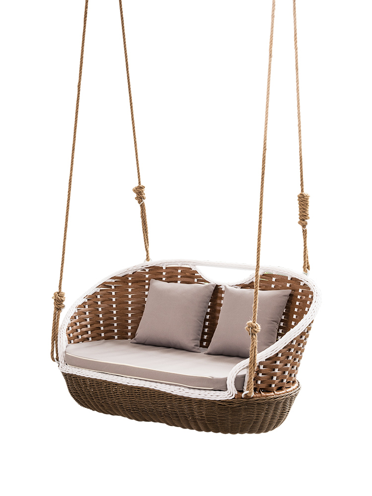 Rattan Furniture  Hanging Swing With Canopy Garden Swing  Outdoor Wicker Hanging Chair Furniture