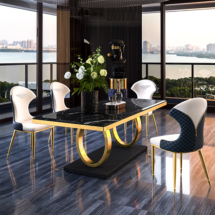 hot selling antique luxury home furniture marble dining tables set modern dining room furniture