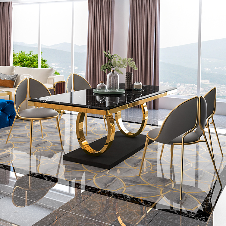 hot selling antique luxury home furniture marble dining tables set modern dining room furniture