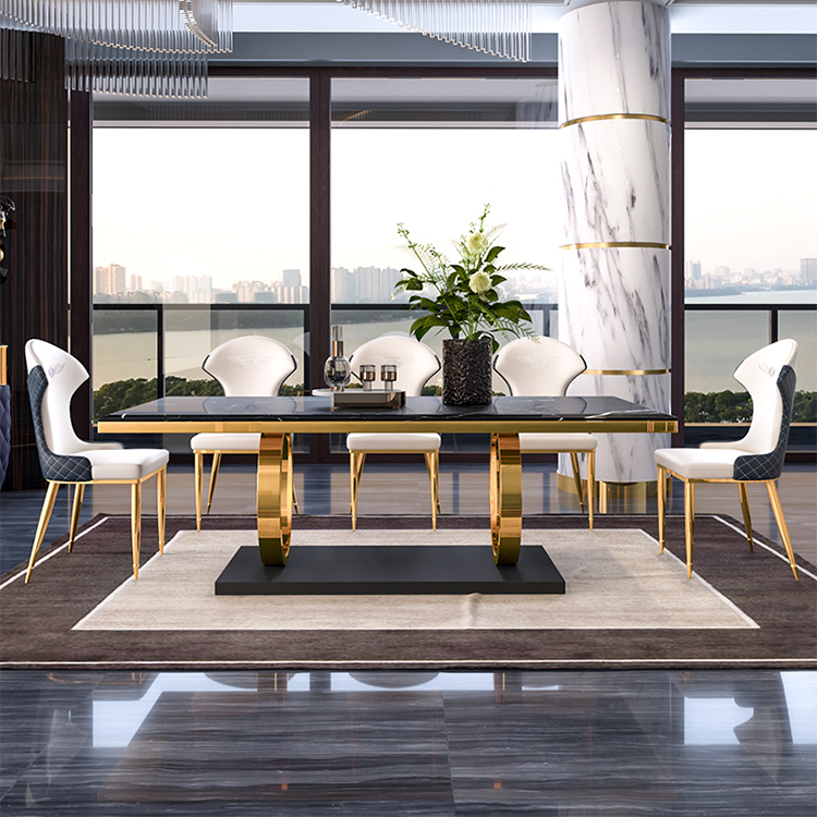 hot selling antique luxury home furniture marble dining tables set modern dining room furniture