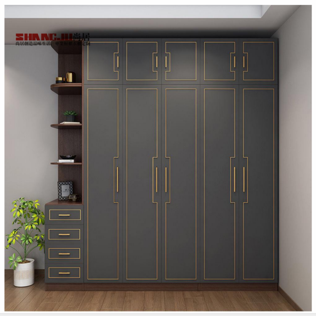 Customized luxury glass door wooden Wardrobe Bedroom Furniture storage Home Furniture walk in closet
