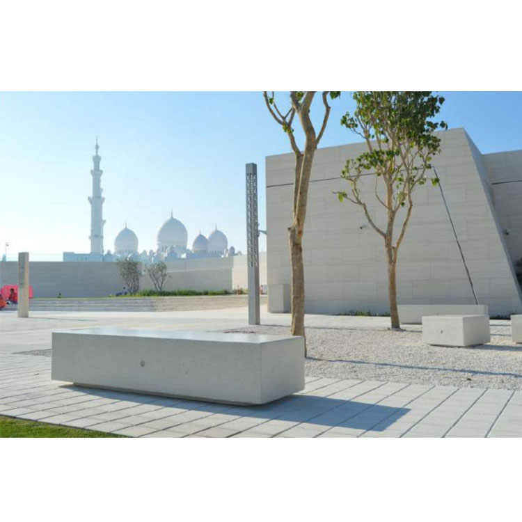 garden park Glassfiber  bench Concrete stool rectangular design Outdoor patio furniture