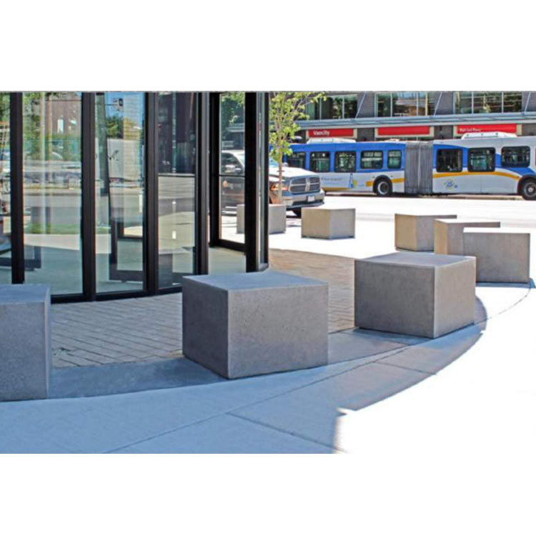 garden park Glassfiber  bench Concrete stool rectangular design Outdoor patio furniture