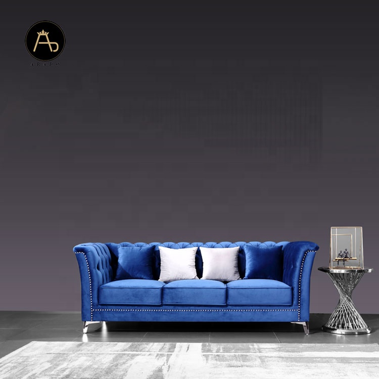 Living Room Home Furniture 321 Sofa Factory in European Style Chesterfild Velvet Chesterfield Sofa S