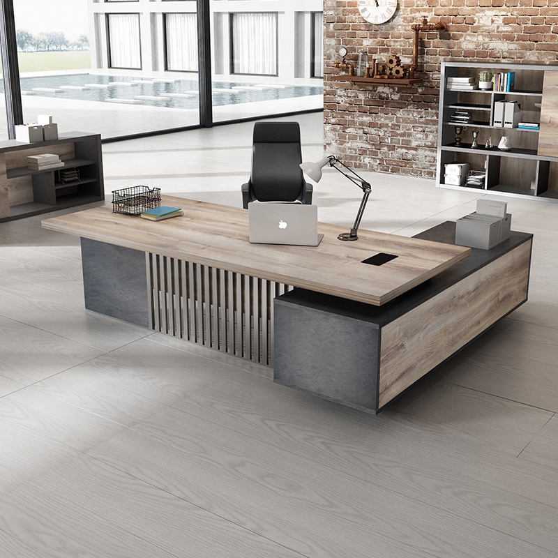 Mdf  L Shaped Boss table design modern Ceo Manager Office Desk Executive Wooden Office Table For Off