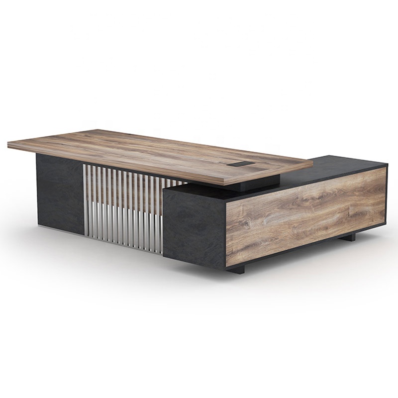 Mdf  L Shaped Boss table design modern Ceo Manager Office Desk Executive Wooden Office Table For Off
